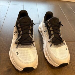 On Running Black and White Athletic Shoes